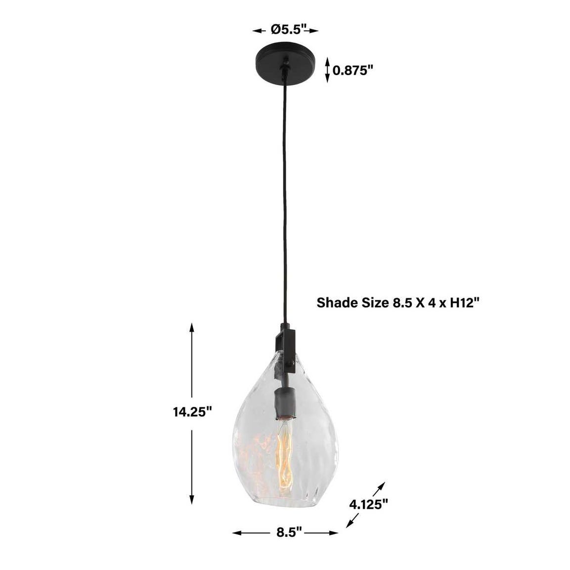 Uttermost Campester 1 Light Watered Glass Mini Pendant