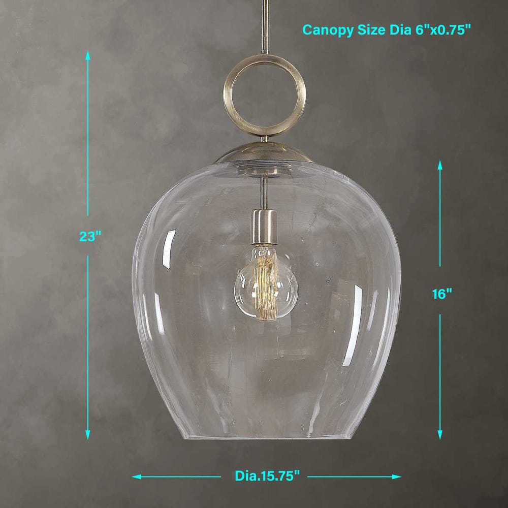 Uttermost Calix Large Blown Glass 1 Light Pendant