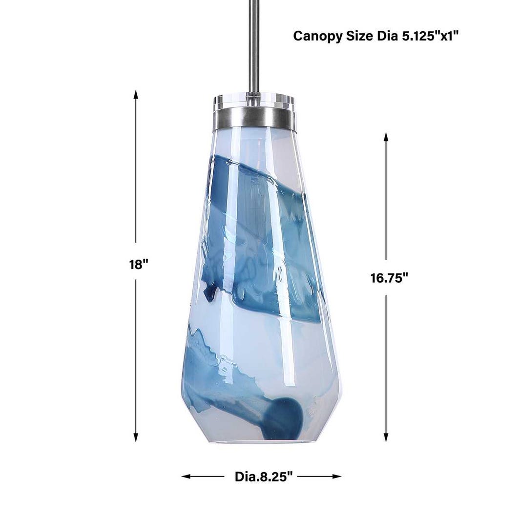 Uttermost Windswept Blue & White 1 Light Mini Pendant