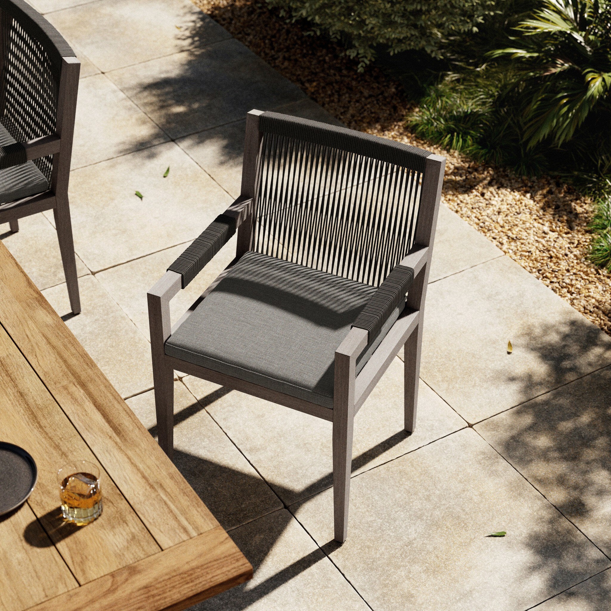 Sherwood Outdoor Dining Armchair - Weathered Grey
