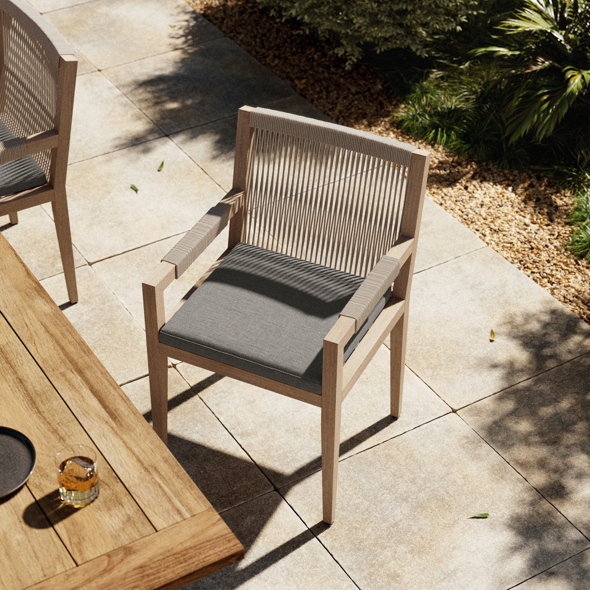 Sherwood Outdoor Dining Armchair - Washed Brown