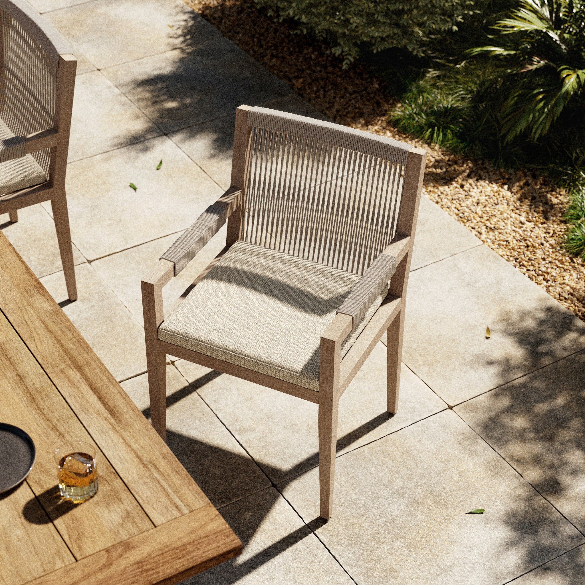 Sherwood Outdoor Dining Armchair - Washed Brown