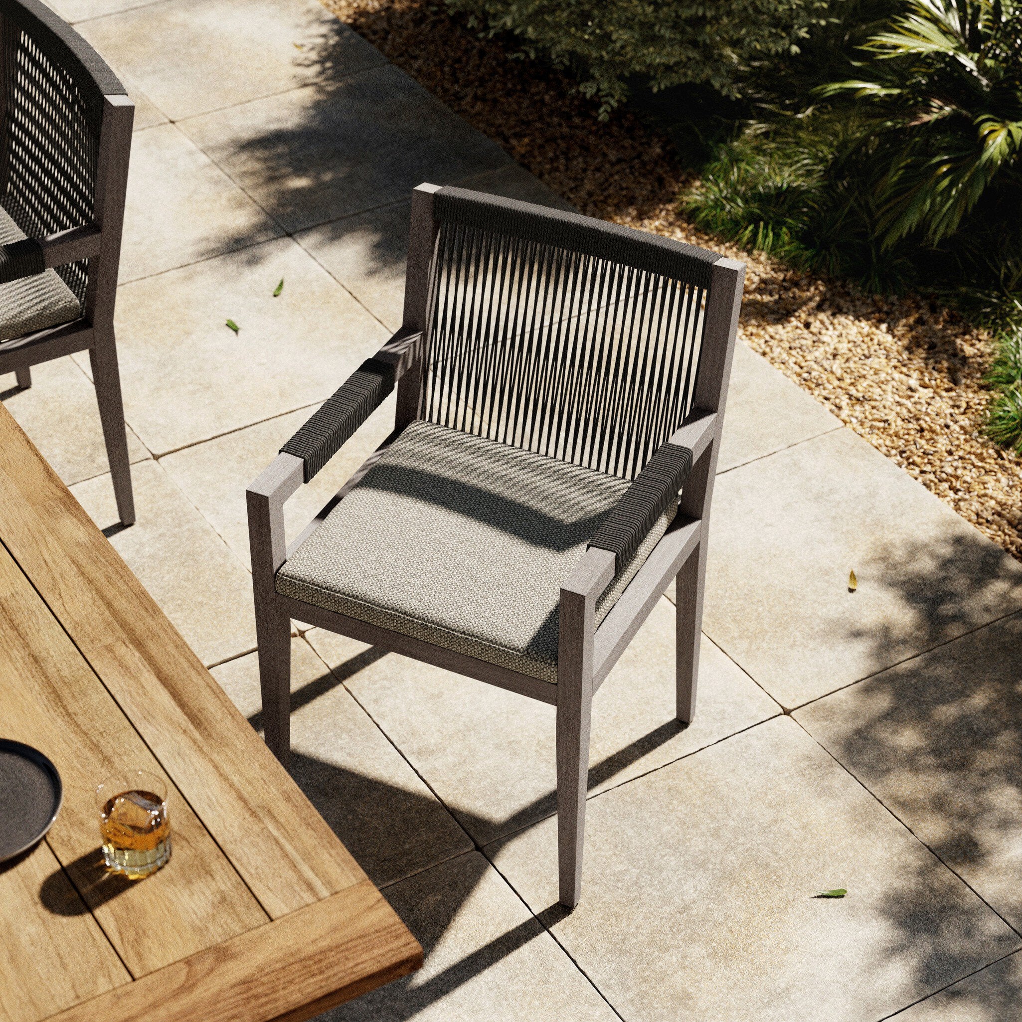 Sherwood Outdoor Dining Armchair - Weathered Grey