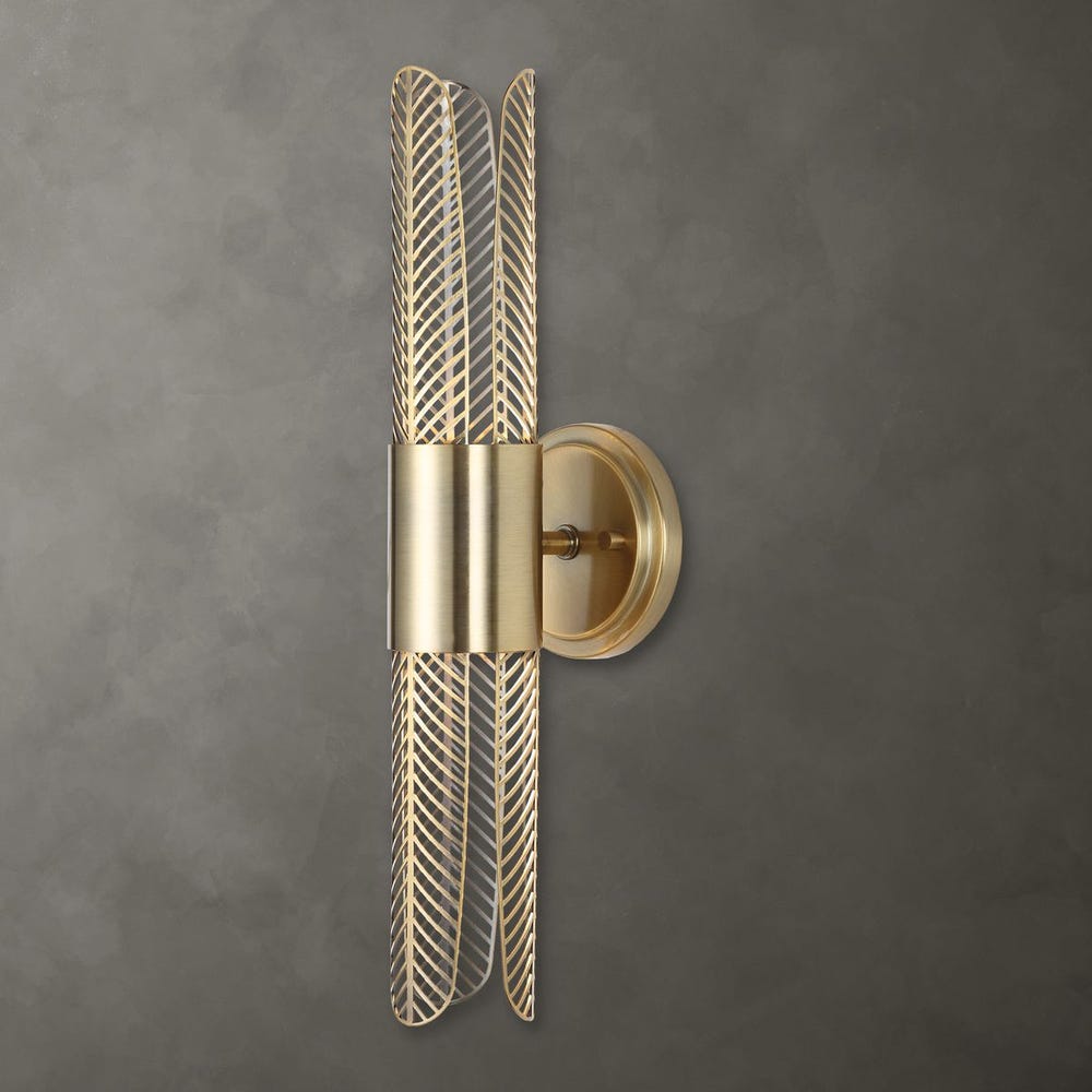 Uttermost Cret 2 Light LED Brass Sconce