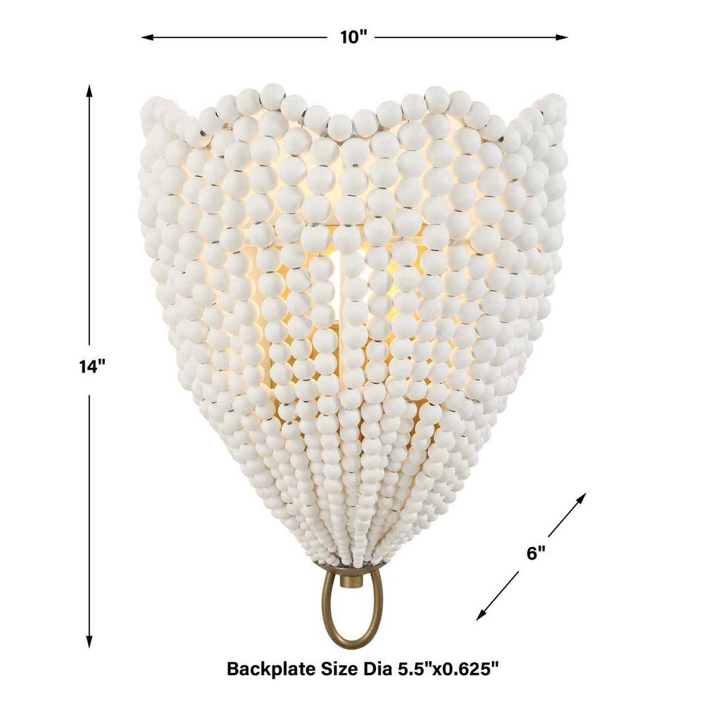 Uttermost Biddeford 1 Light White Beaded Sconce