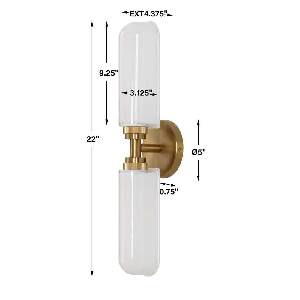 Uttermost Wellsville 2 Lt Brass Sconce