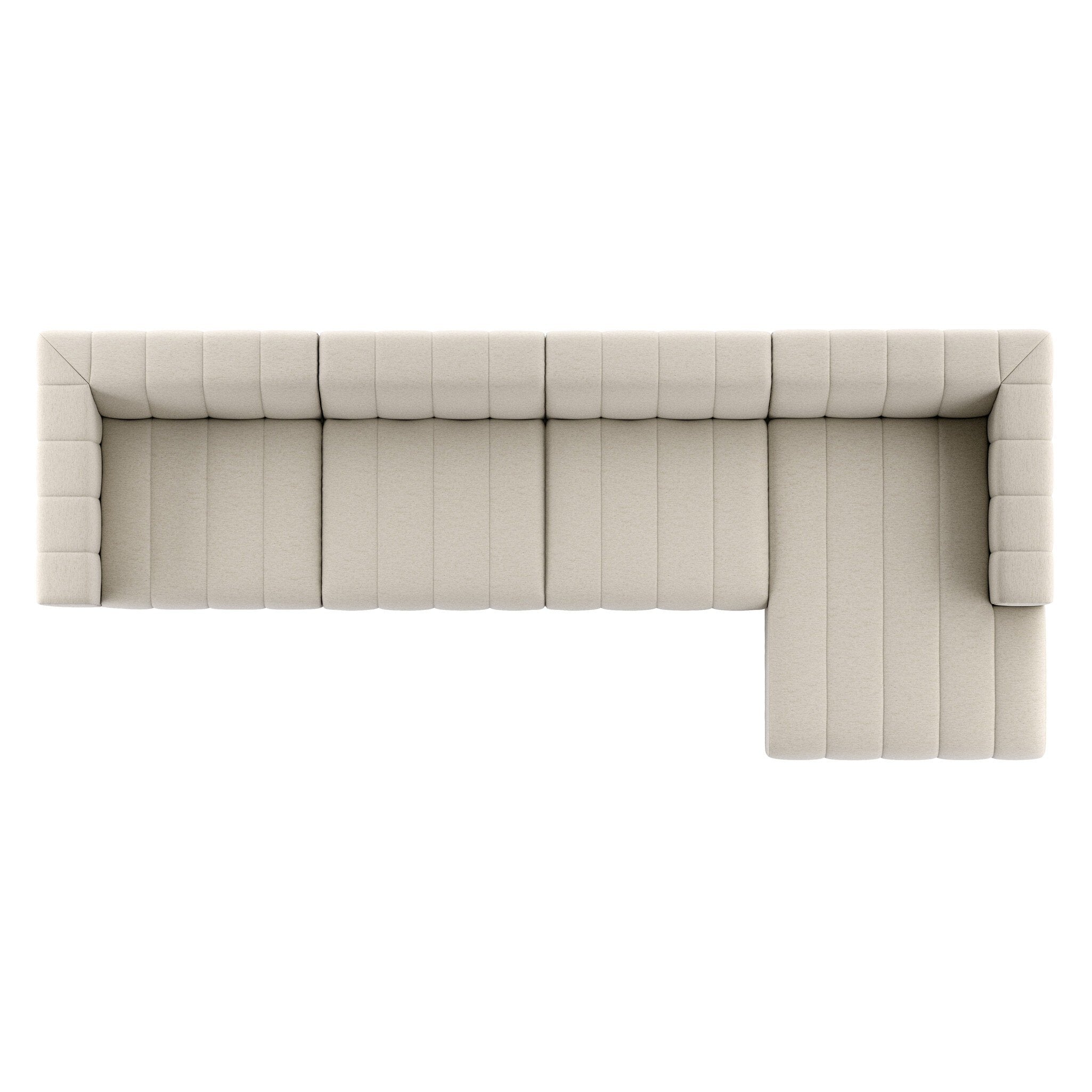 Langham Channeled 4-Piece Sectional - Crypton Nomad Snow