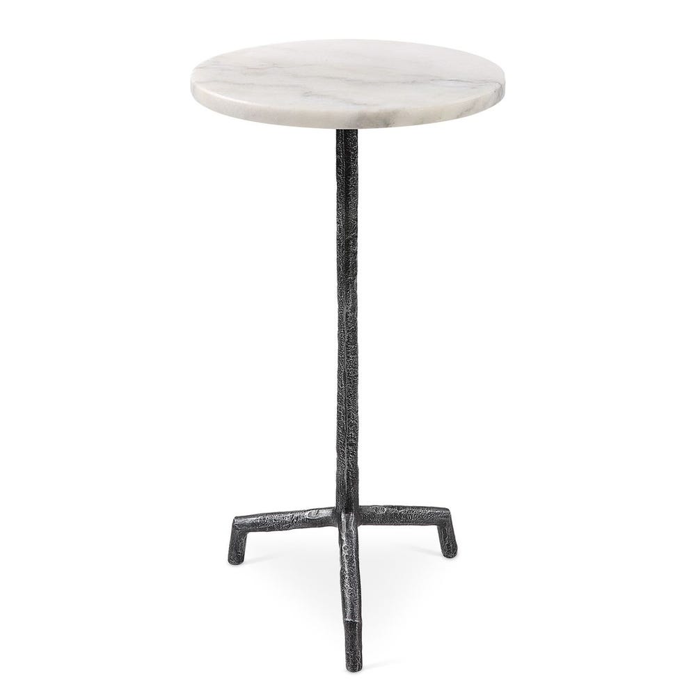 Uttermost Puritan White Marble Drink Table
