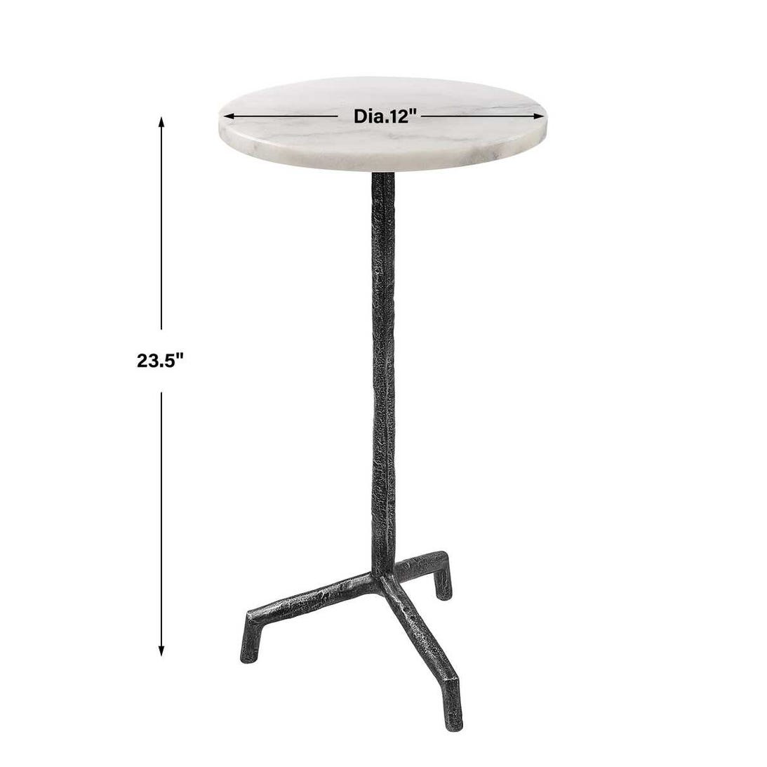 Uttermost Puritan White Marble Drink Table