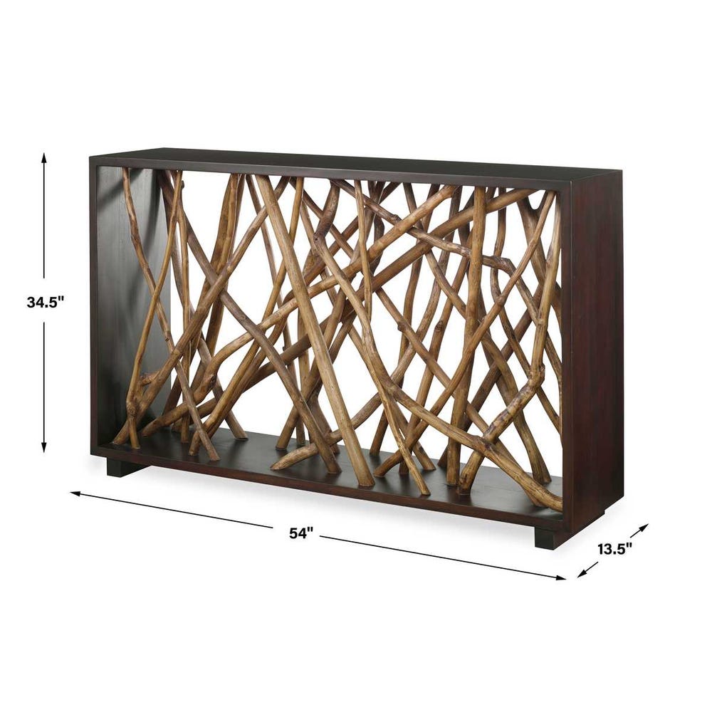 Uttermost Teak Maze Console Table