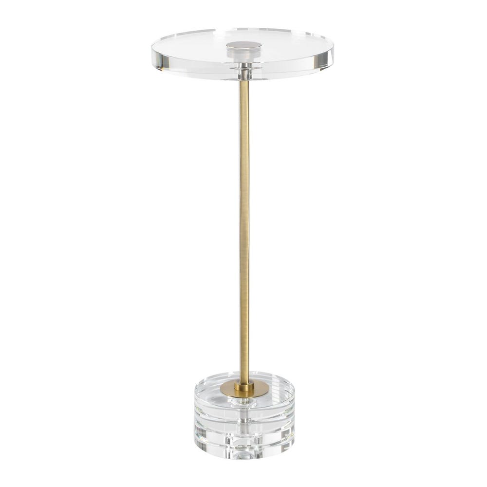 Uttermost Groove Crystal Drink Table