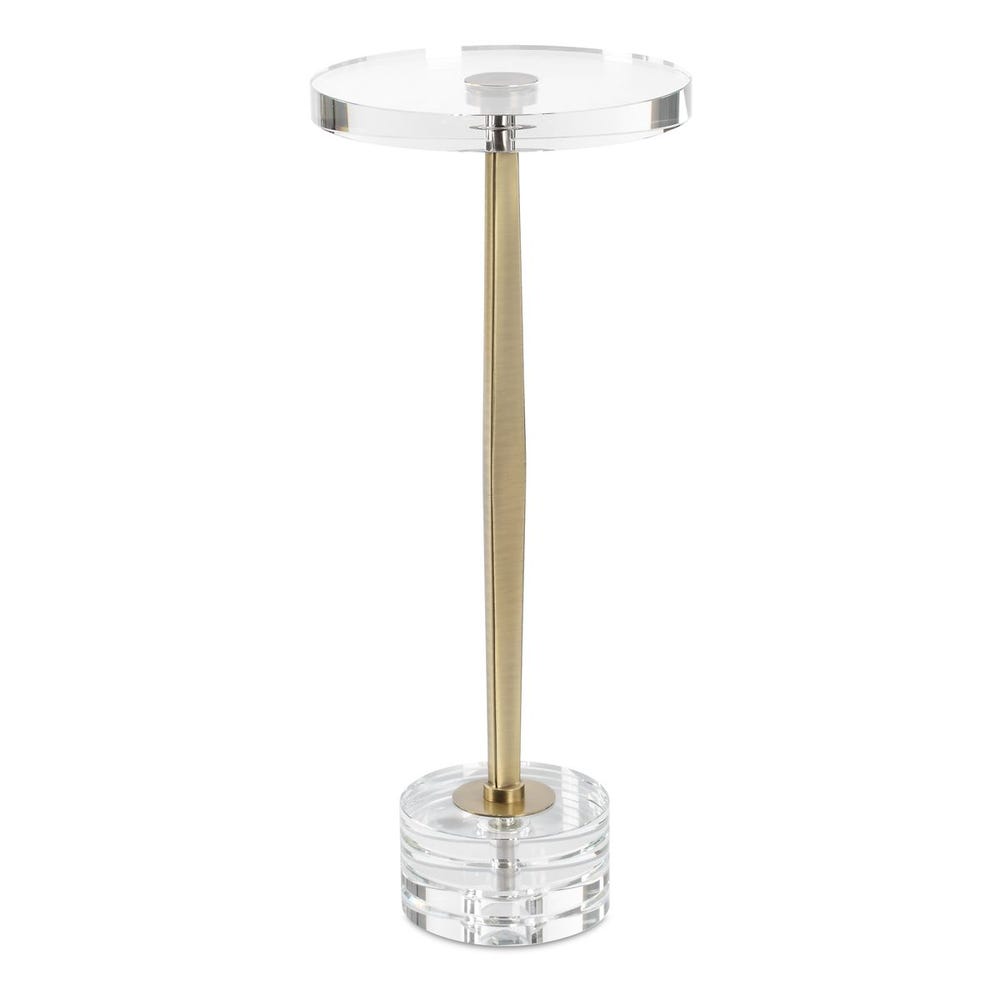 Uttermost Groove Crystal Drink Table