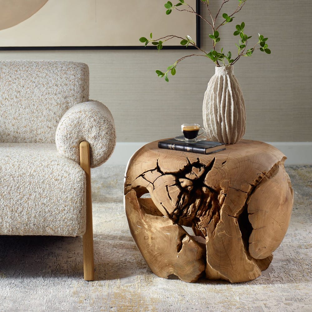 Uttermost Sola Handcrafted Teak Side Table