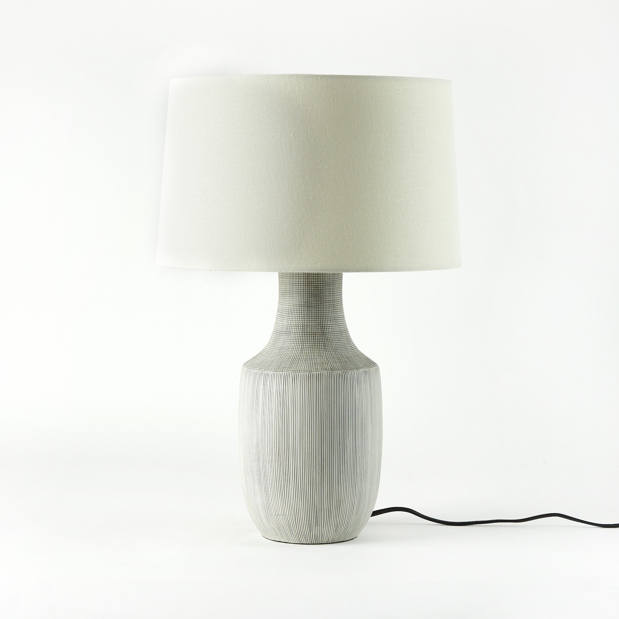 Ombak Table Lamp - Black & White Grid Porcelain Ceramic Table Lamps Four Hands     Table Lamps,https://www.oldbonesco.com,Mid Century Furniture, Furniture Sale, Old Bones Co, Mid Century Sale, Four Hands Furniture, Sale,Gus, Sale,Perigold Ombak Table Lamp - Black & White Grid Porcelain Ceramic Table Lamps Sale, Perigold Sale Ombak Table Lamp - Black & White Grid Porcelain Ceramic,Ombak Table Lamp - Black & White Grid Porcelain Ceramic Lulu and Georgia,Burke Decor Sale Ombak Table Lamp - Black & White Grid P