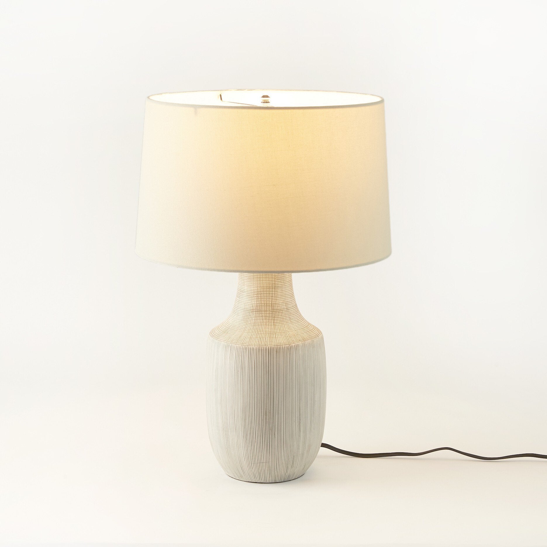 Ombak Table Lamp - Black & White Grid Porcelain Ceramic Table Lamps Four Hands     Table Lamps,https://www.oldbonesco.com,Mid Century Furniture, Furniture Sale, Old Bones Co, Mid Century Sale, Four Hands Furniture, Sale,Gus, Sale,Perigold Ombak Table Lamp - Black & White Grid Porcelain Ceramic Table Lamps Sale, Perigold Sale Ombak Table Lamp - Black & White Grid Porcelain Ceramic,Ombak Table Lamp - Black & White Grid Porcelain Ceramic Lulu and Georgia,Burke Decor Sale Ombak Table Lamp - Black & White Grid P