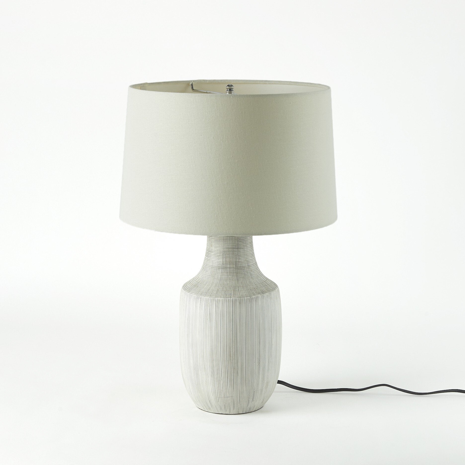 Ombak Table Lamp - Black & White Grid Porcelain Ceramic Table Lamps Four Hands     Table Lamps,https://www.oldbonesco.com,Mid Century Furniture, Furniture Sale, Old Bones Co, Mid Century Sale, Four Hands Furniture, Sale,Gus, Sale,Perigold Ombak Table Lamp - Black & White Grid Porcelain Ceramic Table Lamps Sale, Perigold Sale Ombak Table Lamp - Black & White Grid Porcelain Ceramic,Ombak Table Lamp - Black & White Grid Porcelain Ceramic Lulu and Georgia,Burke Decor Sale Ombak Table Lamp - Black & White Grid P