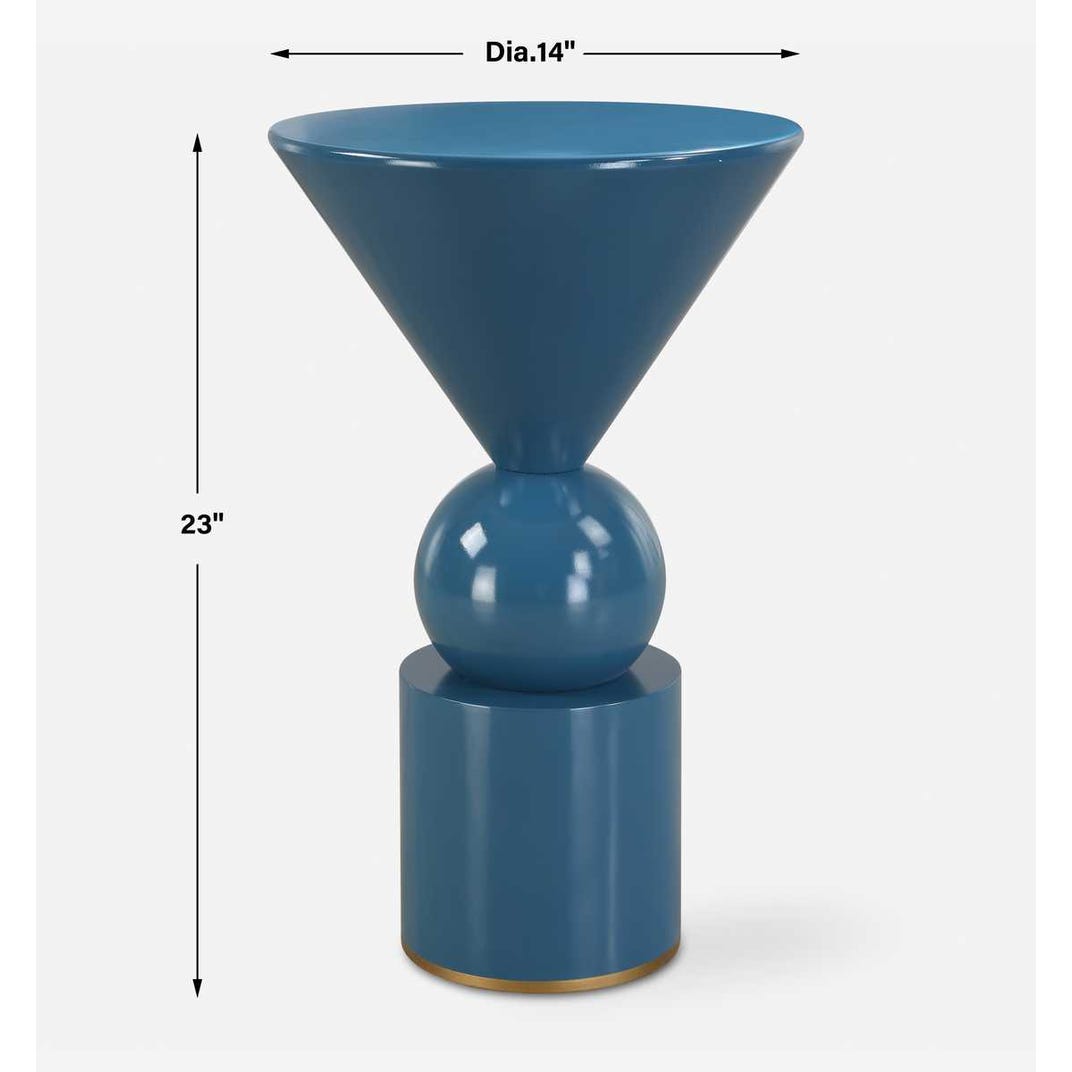 Uttermost Trig Blue Accent Table