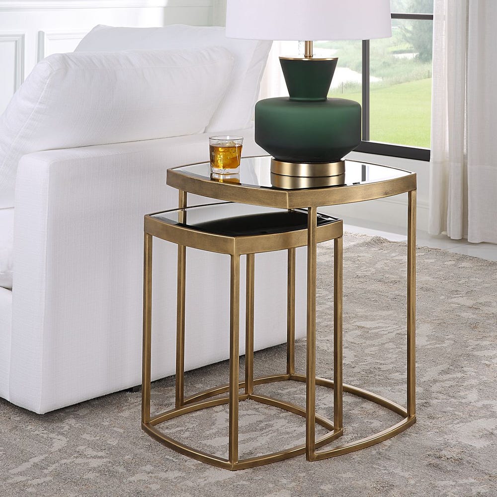 Uttermost Vista Gold Nesting Tables - Set Of 2