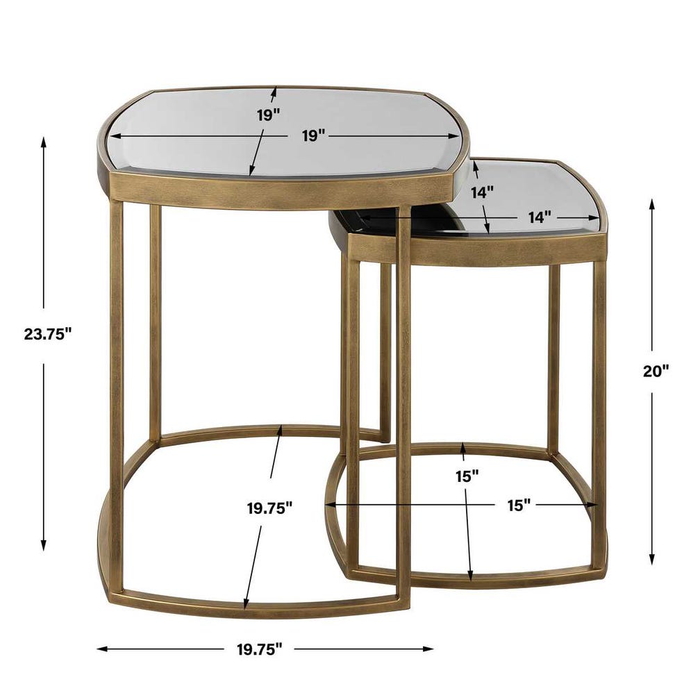 Uttermost Vista Gold Nesting Tables - Set Of 2