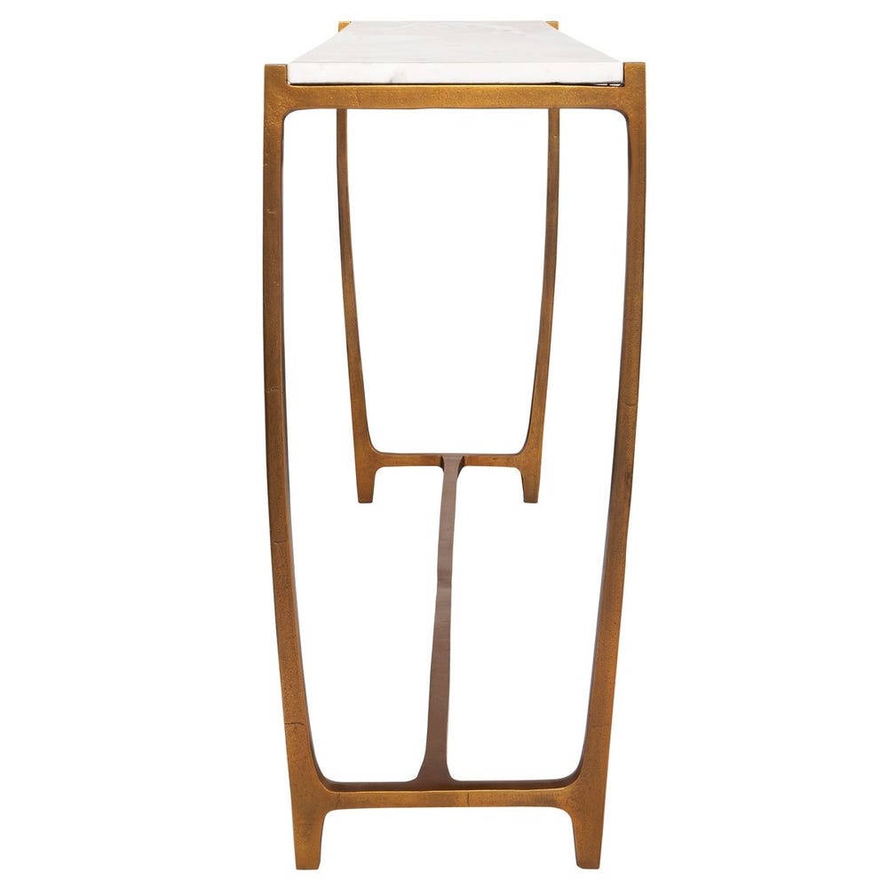 Uttermost Affinity White Marble Console Table