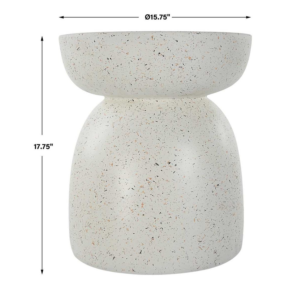 Uttermost Inhale Cast White Accent Table