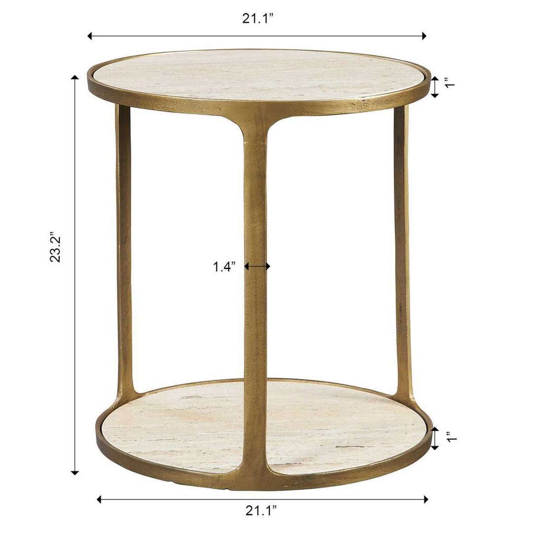 Uttermost Clench Brass Side Table