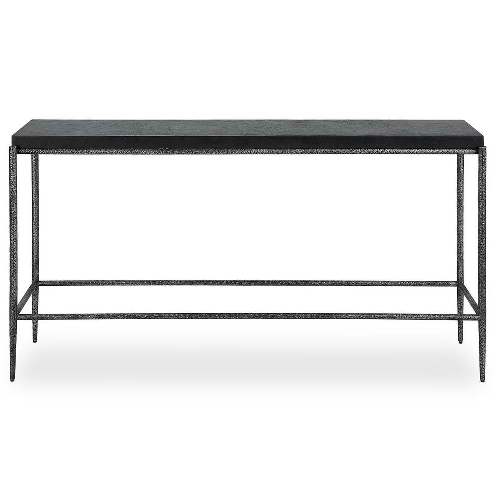 Uttermost Crescendo Black Concrete Console Table