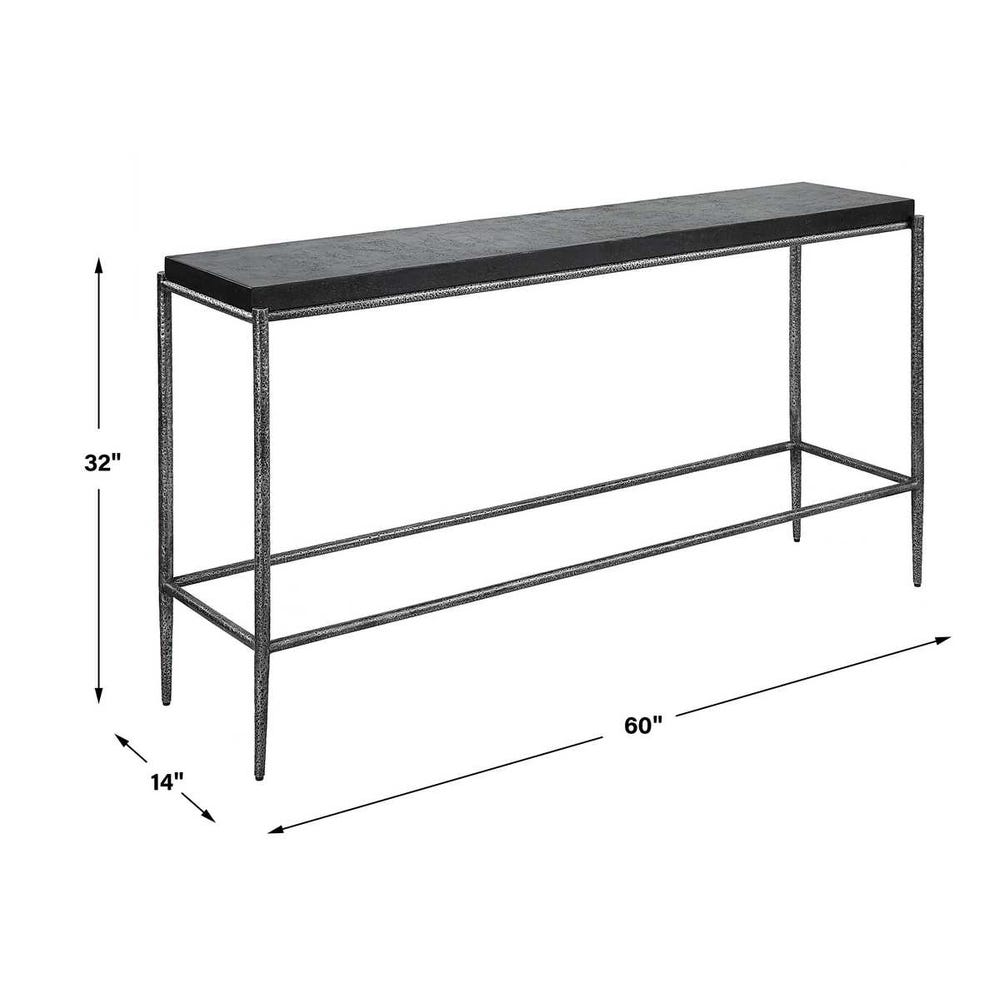Uttermost Crescendo Black Concrete Console Table