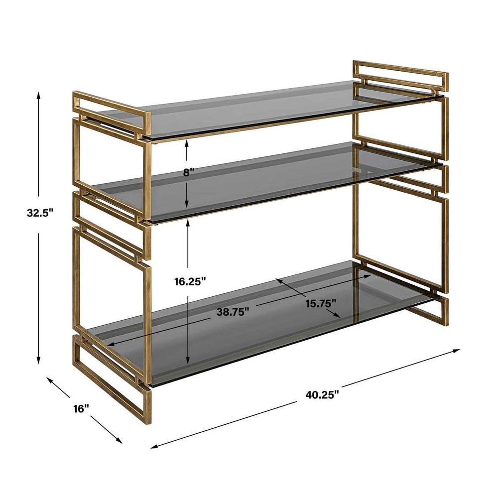 Uttermost Stacked Up Gray Glass Console Table