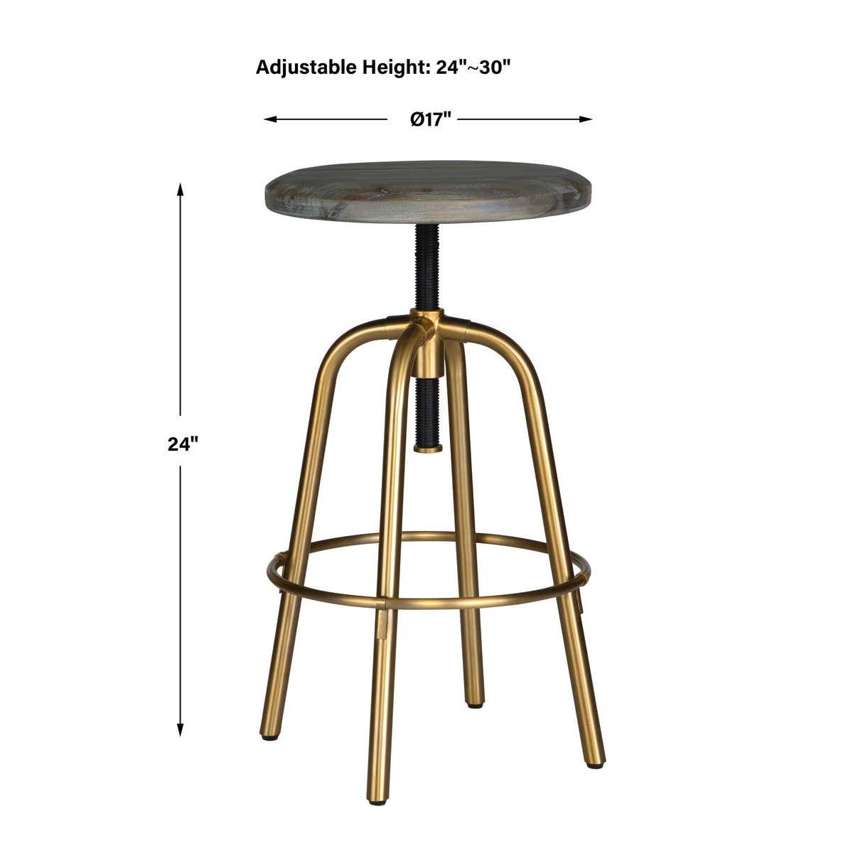 Uttermost Revolve Brass Counter Stool