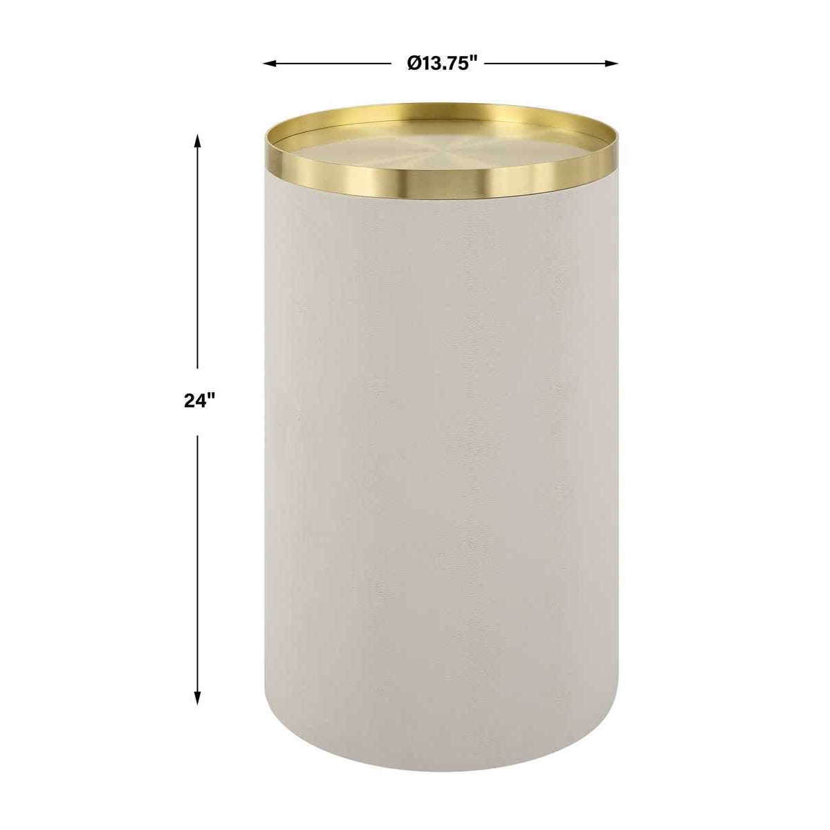 Uttermost Circuit Brass & White Accent Table