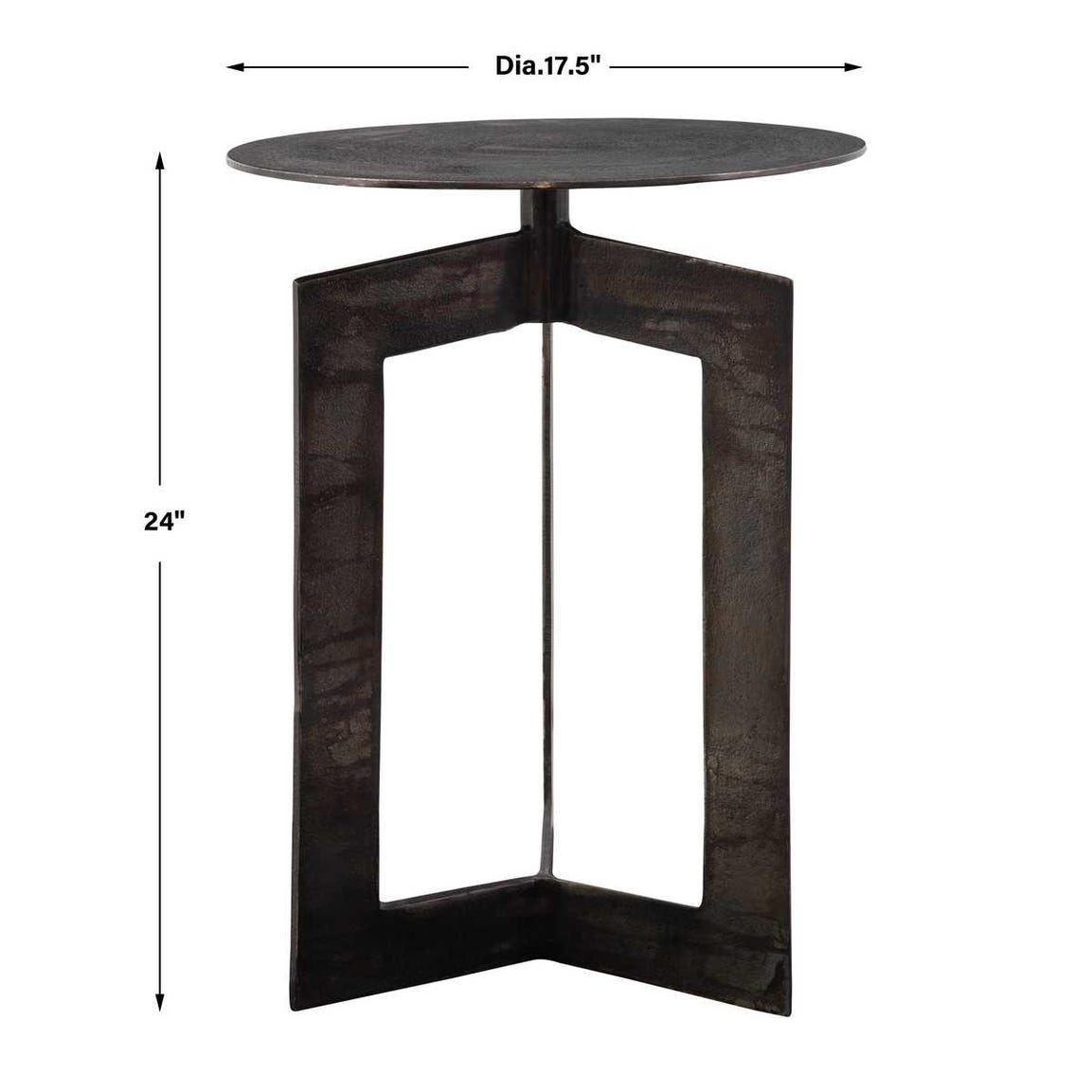 Uttermost Deltoid Gunmetal Accent Table