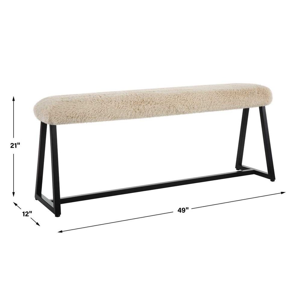 Uttermost Taupo Sheepskin Bench