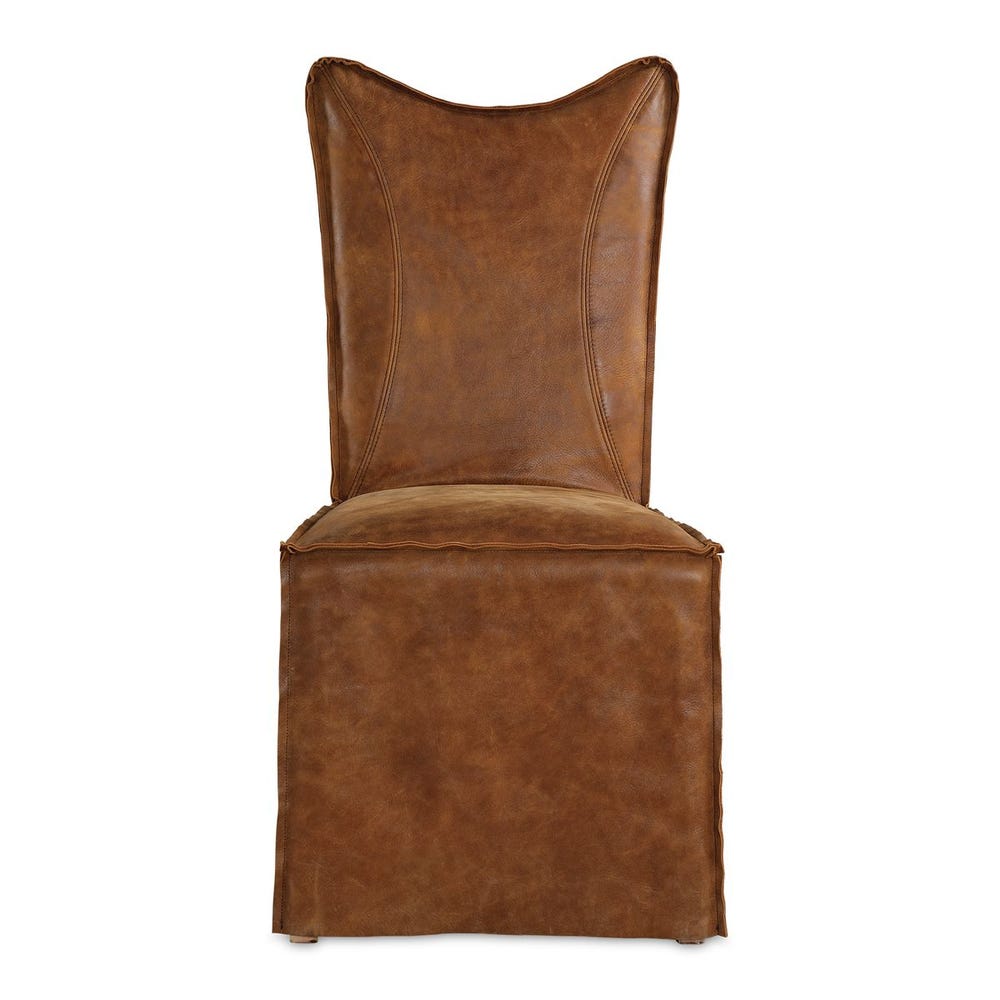 Uttermost Delroy Armless Chairs Cognac - Set of 2