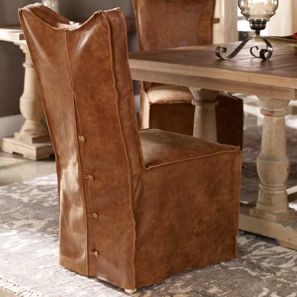 Uttermost Delroy Armless Chairs Cognac - Set of 2