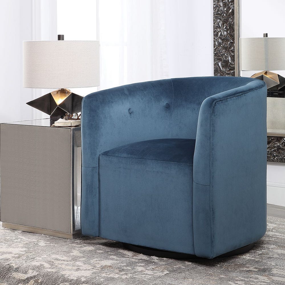 Uttermost Mallorie Blue Swivel Chair