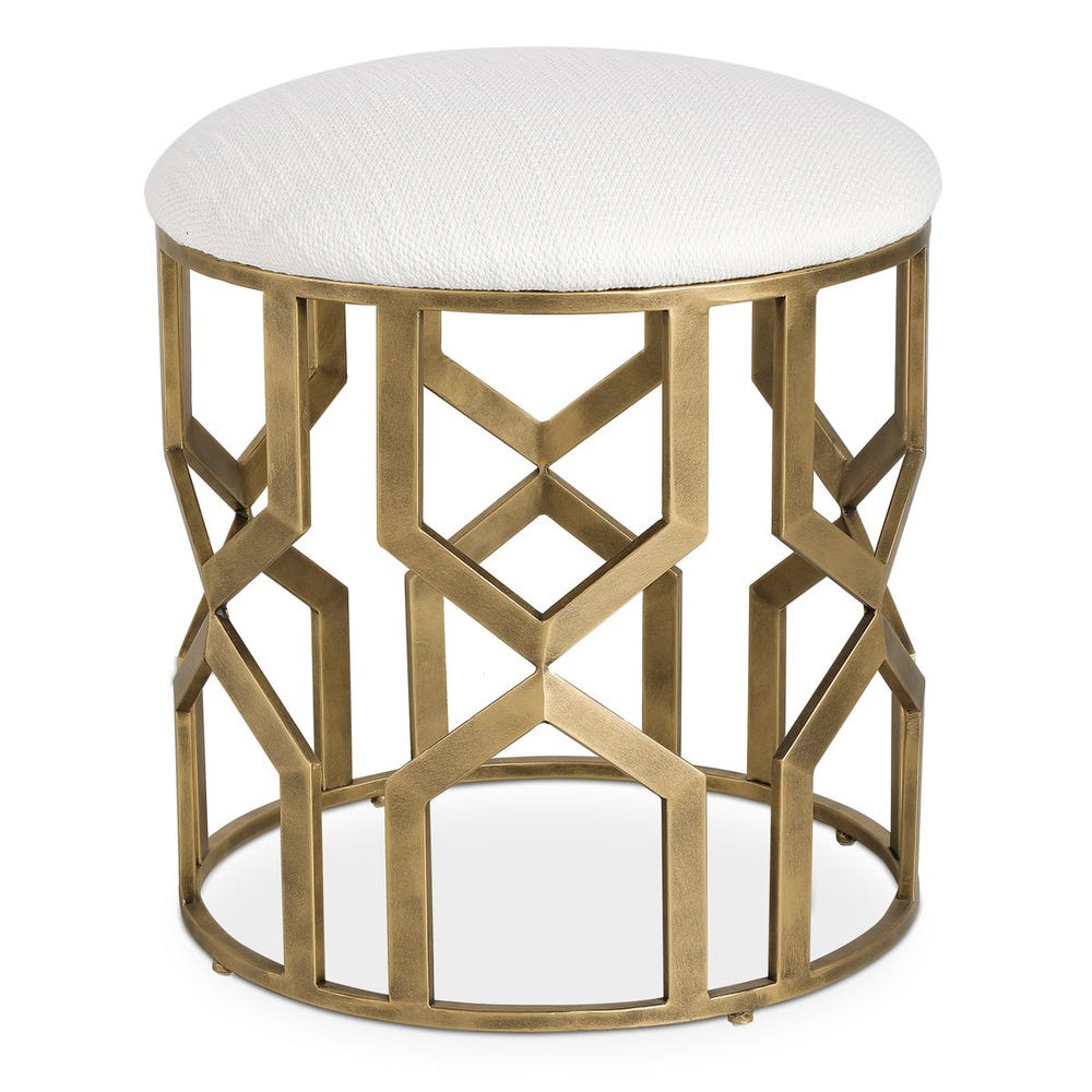 Uttermost Trellis Geometric Accent Stool