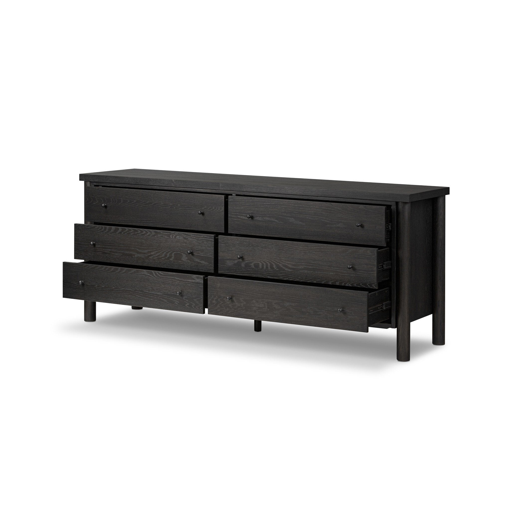 black six drawer dresser Roark 6
