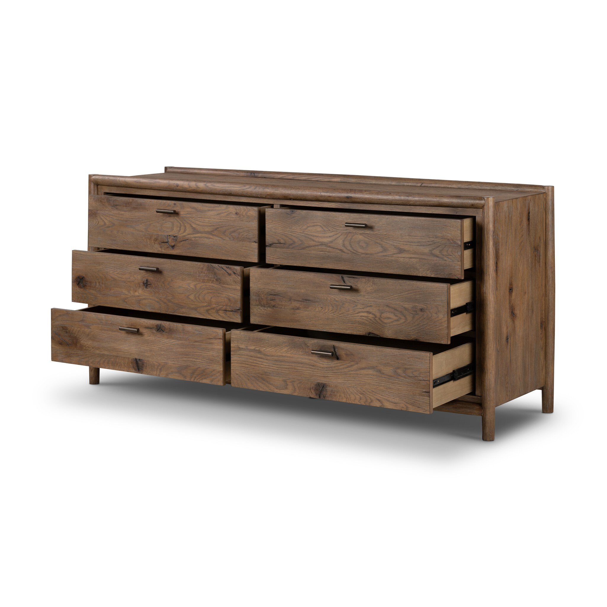 Glenview 6 Drawer Dresser - Weathered Oak Veneer - Four Hands Glenview 6 Drawer Dresser - Weathered Oak Veneer - Four Hands