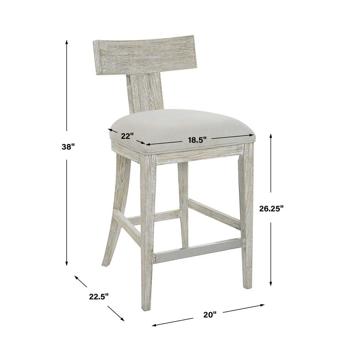 Uttermost Idris White Counter Stool