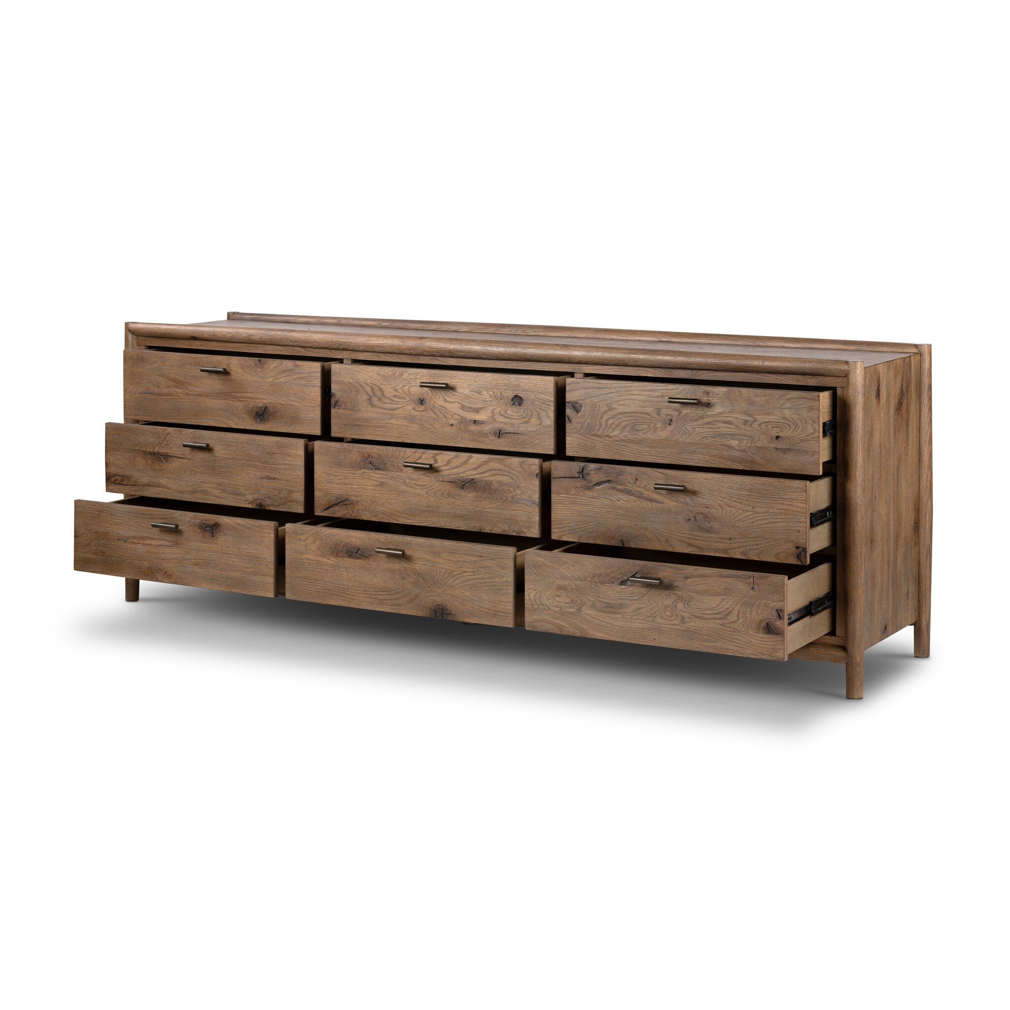 Glenview 9 Drawer Dresser - Weathered Oak Veneer - Four Hands Glenview 9 Drawer Dresser - Weathered Oak Veneer - Four Hands