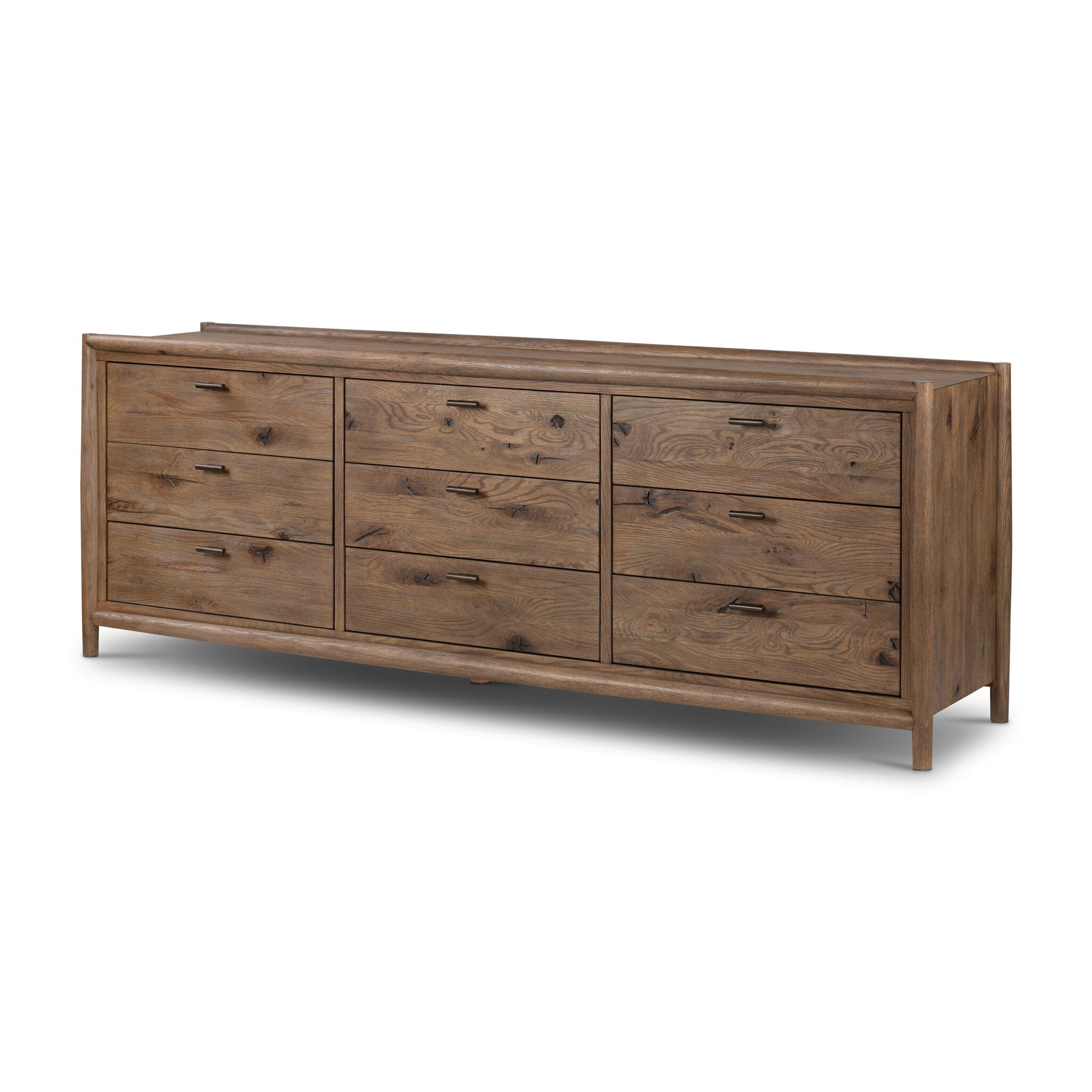 Glenview 9 Drawer Dresser - Weathered Oak Veneer - Four Hands Glenview 9 Drawer Dresser - Weathered Oak Veneer - Four Hands