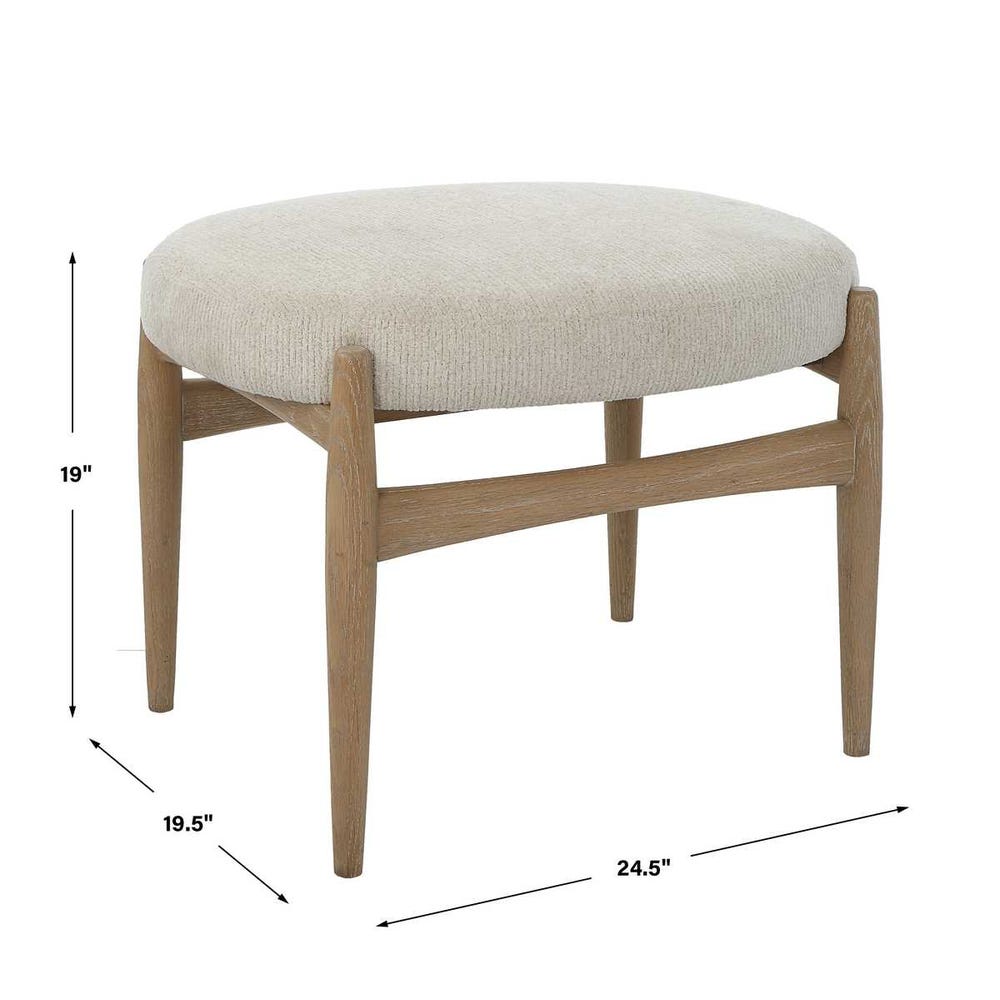 Uttermost Acrobat Off-White Small Bench