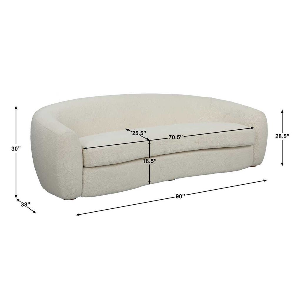 Uttermost Capra Art Deco White Sofa
