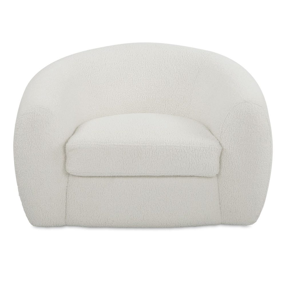 Uttermost Capra Art Deco White Swivel Chair