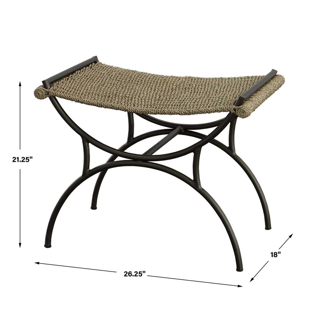 Uttermost Playa Seagrass Small Bench