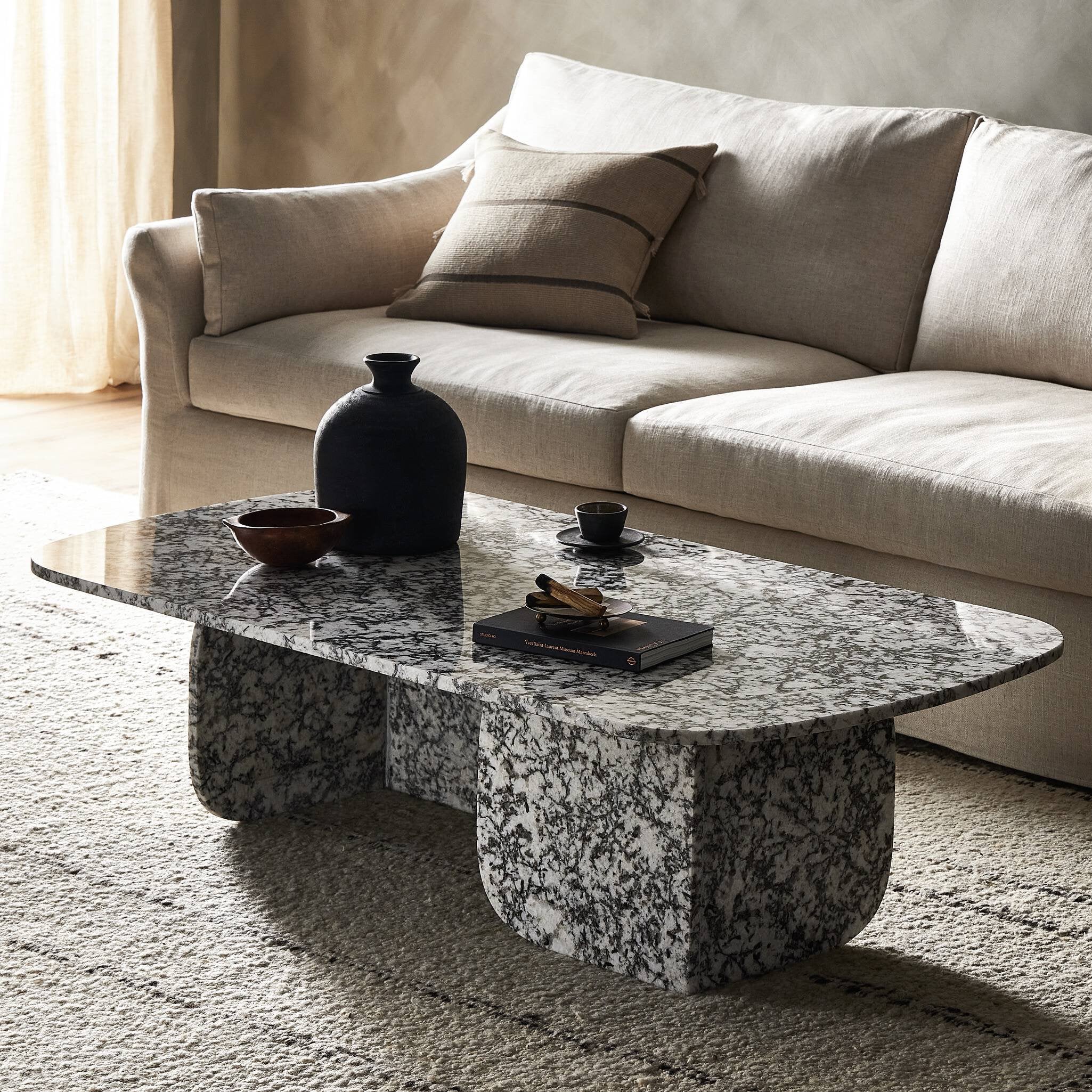 Ramone Coffee Table - Speckled Black Marble Coffee Tables Four Hands     Coffee Tables,https://www.oldbonesco.com,Mid Century Furniture, Furniture Sale, Old Bones Co, Mid Century Sale, Four Hands Furniture, Sale,Gus, Sale,Perigold Ramone Coffee Table - Speckled Black Marble Coffee Tables Sale, Perigold Sale Ramone Coffee Table - Speckled Black Marble,Ramone Coffee Table - Speckled Black Marble Lulu and Georgia,Burke Decor Sale Ramone Coffee Table - Speckled Black Marble, open box furniture,Open Box Ramone C