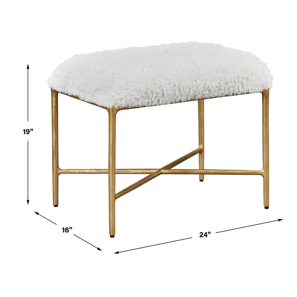 Uttermost Charmed Sheepskin Small Bench