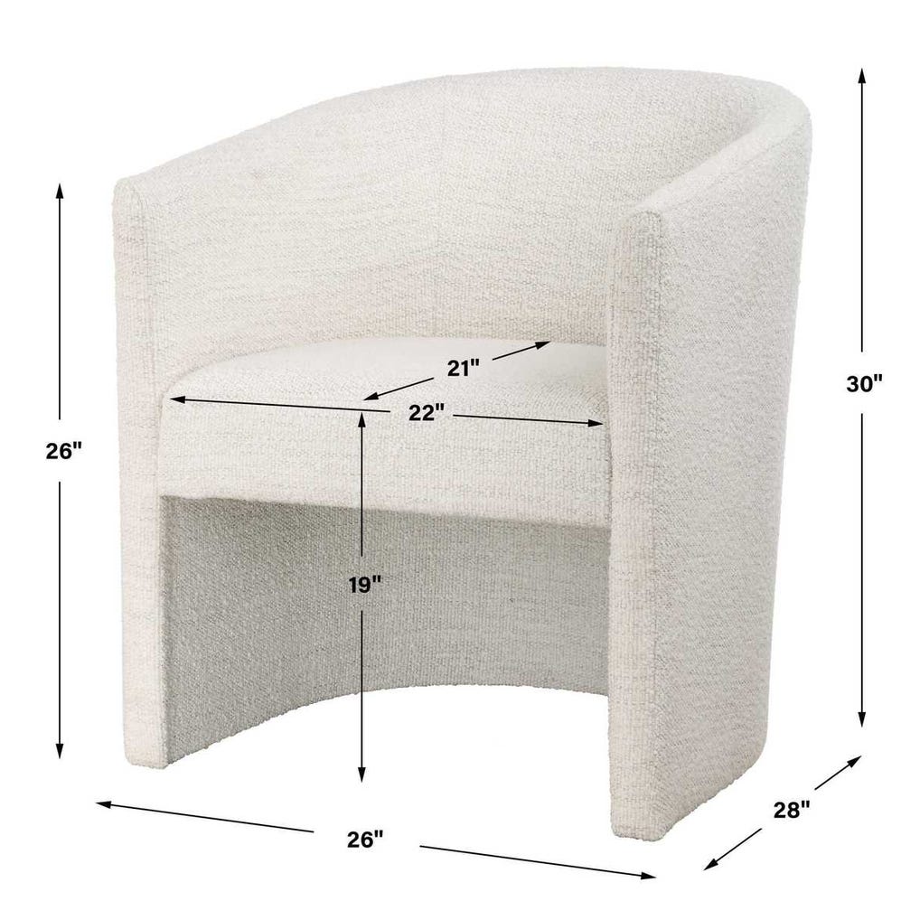 Uttermost Encompass White Fabric Dining Chair