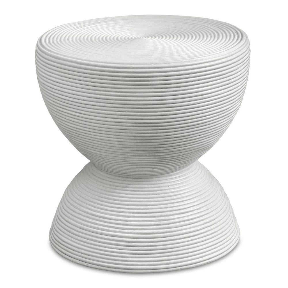 Uttermost Bongo White Rattan Side Table